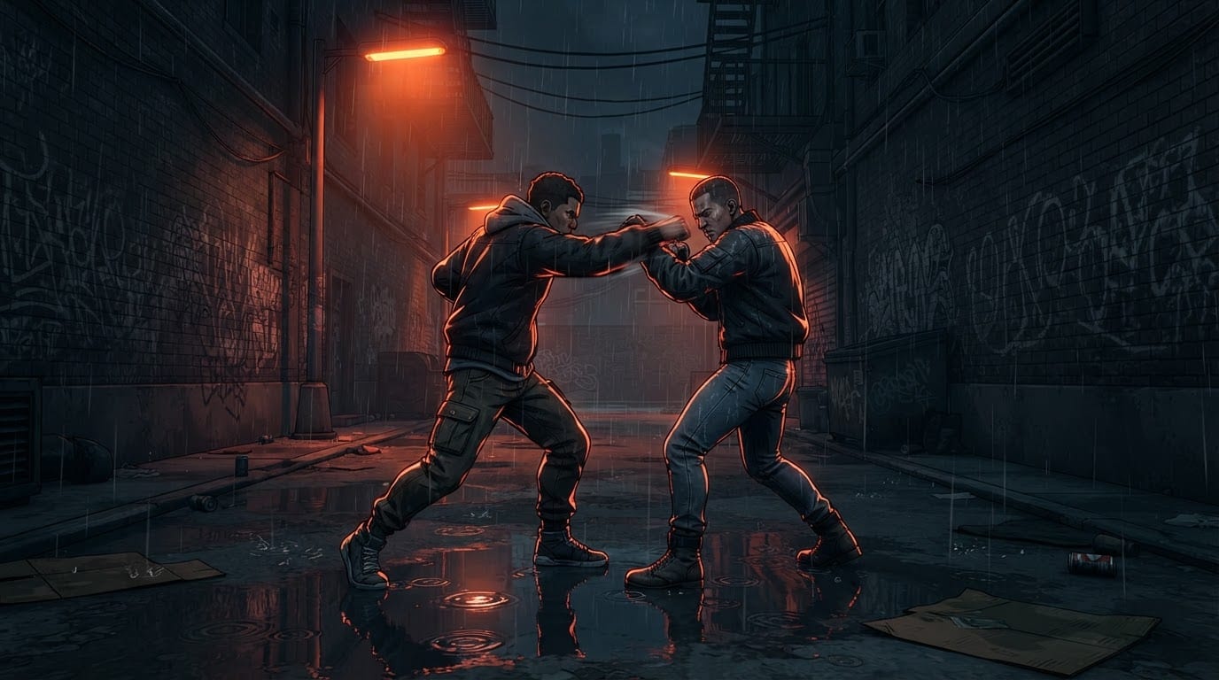 Trade blows in the alley