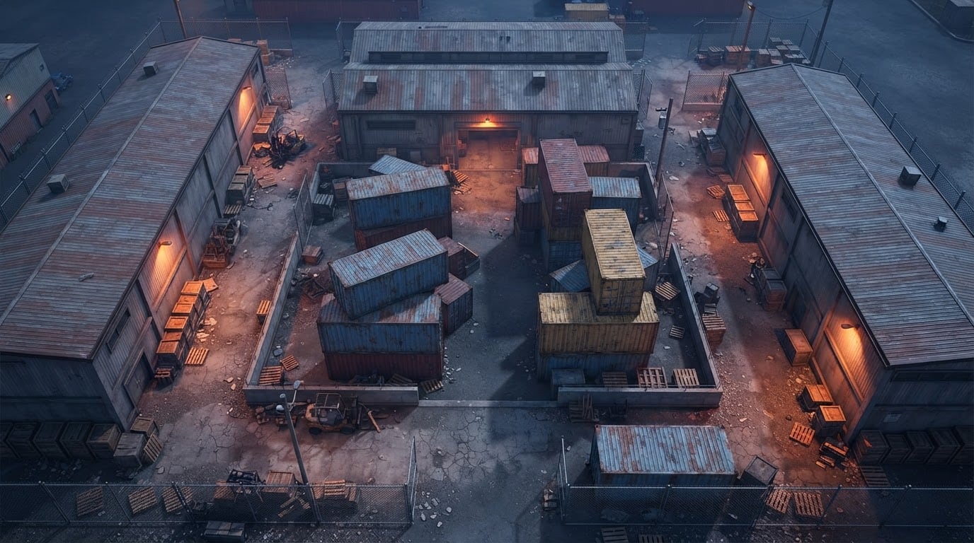 Abandoned port warehouse district