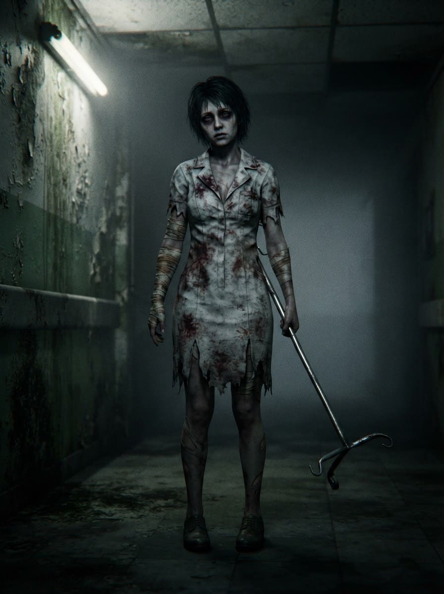 A traumatised female nurse
