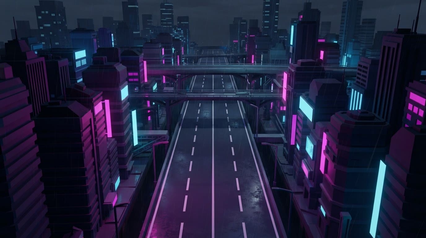 Downtown rain highway