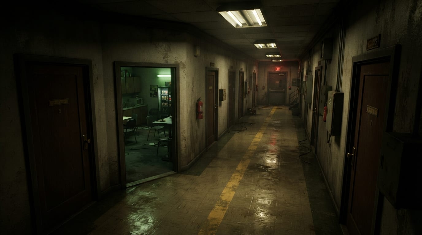 The winding station hallway