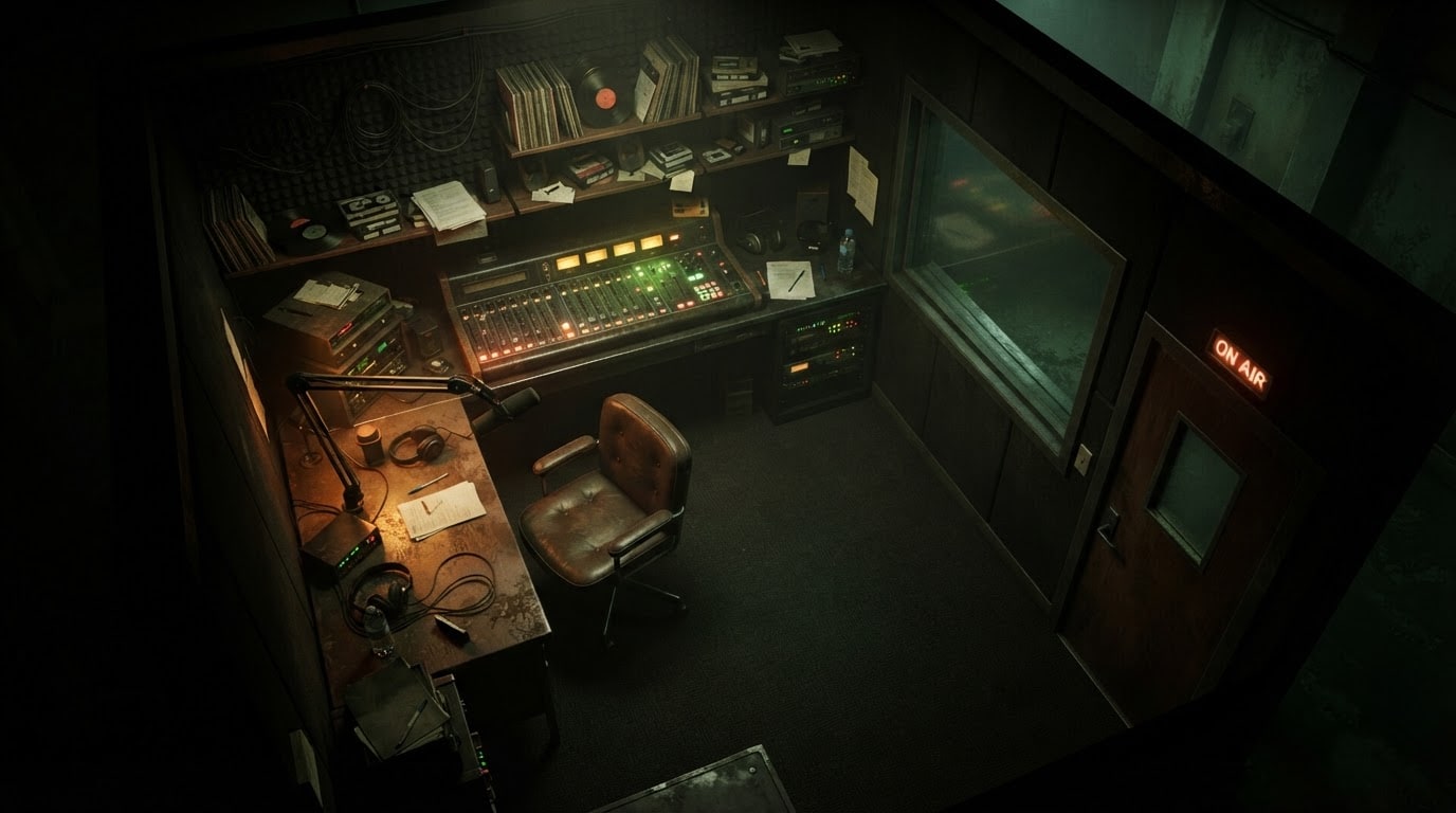 The broadcast booth