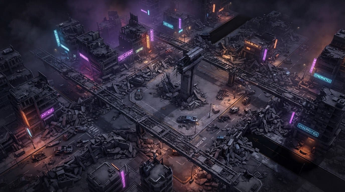 Ciudad industrial en ruinas