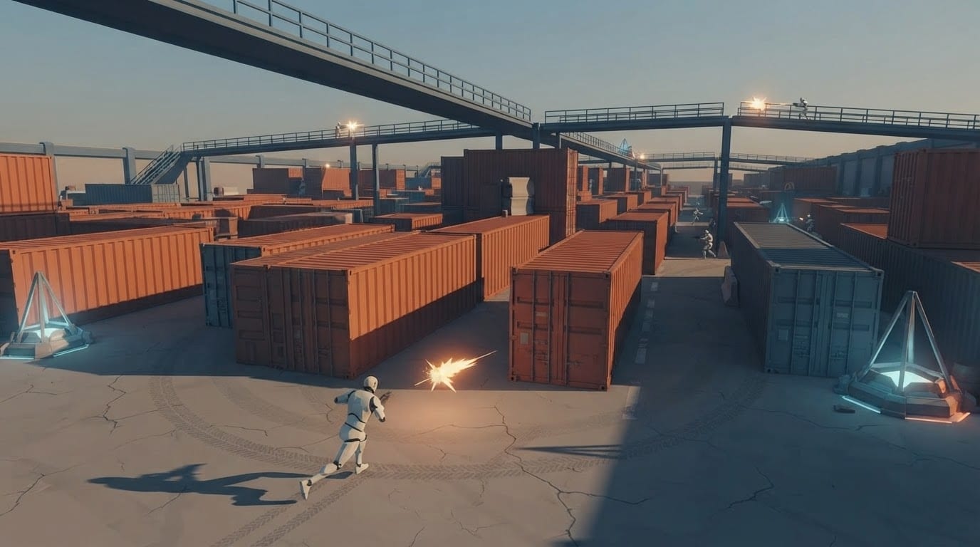 Hunt bots across open ground