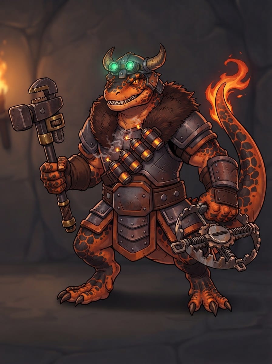 Flame-Tailed Salamander Warrior