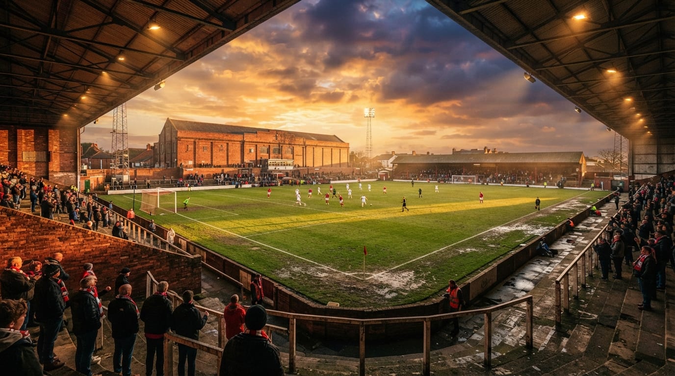 Estádio histórico ao entardecer