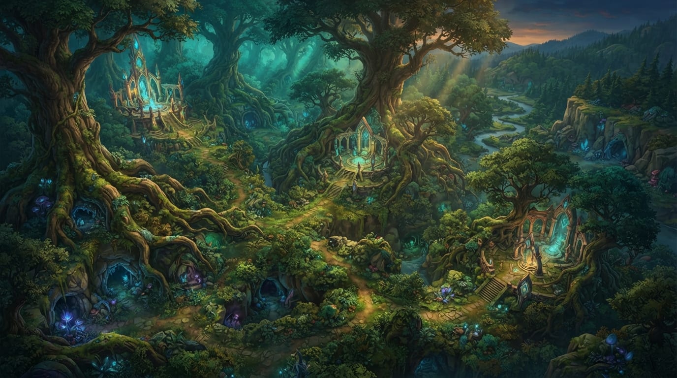 Bosque ancestral élfico