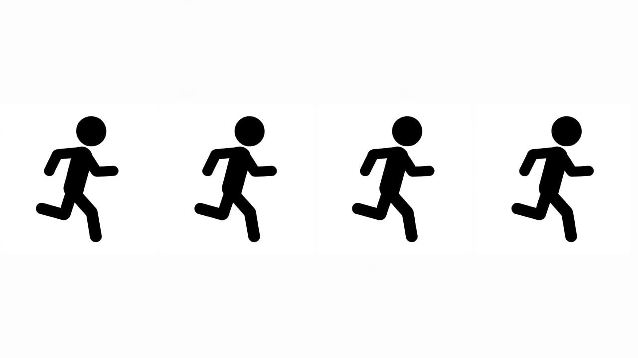 Stickman Run Cycle 4-Frame Sheet