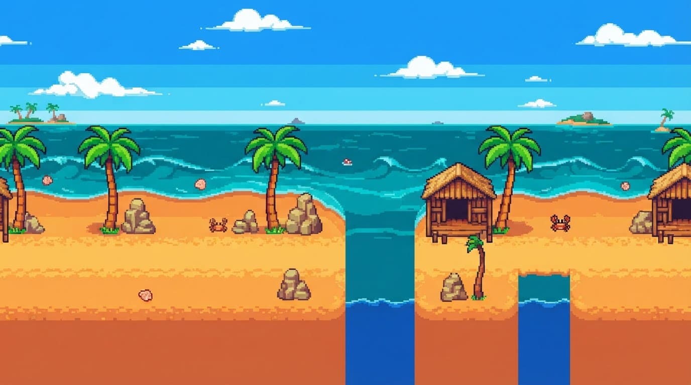 Playa tropical soleada