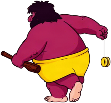 Cartoon Caveman Waddle Pose