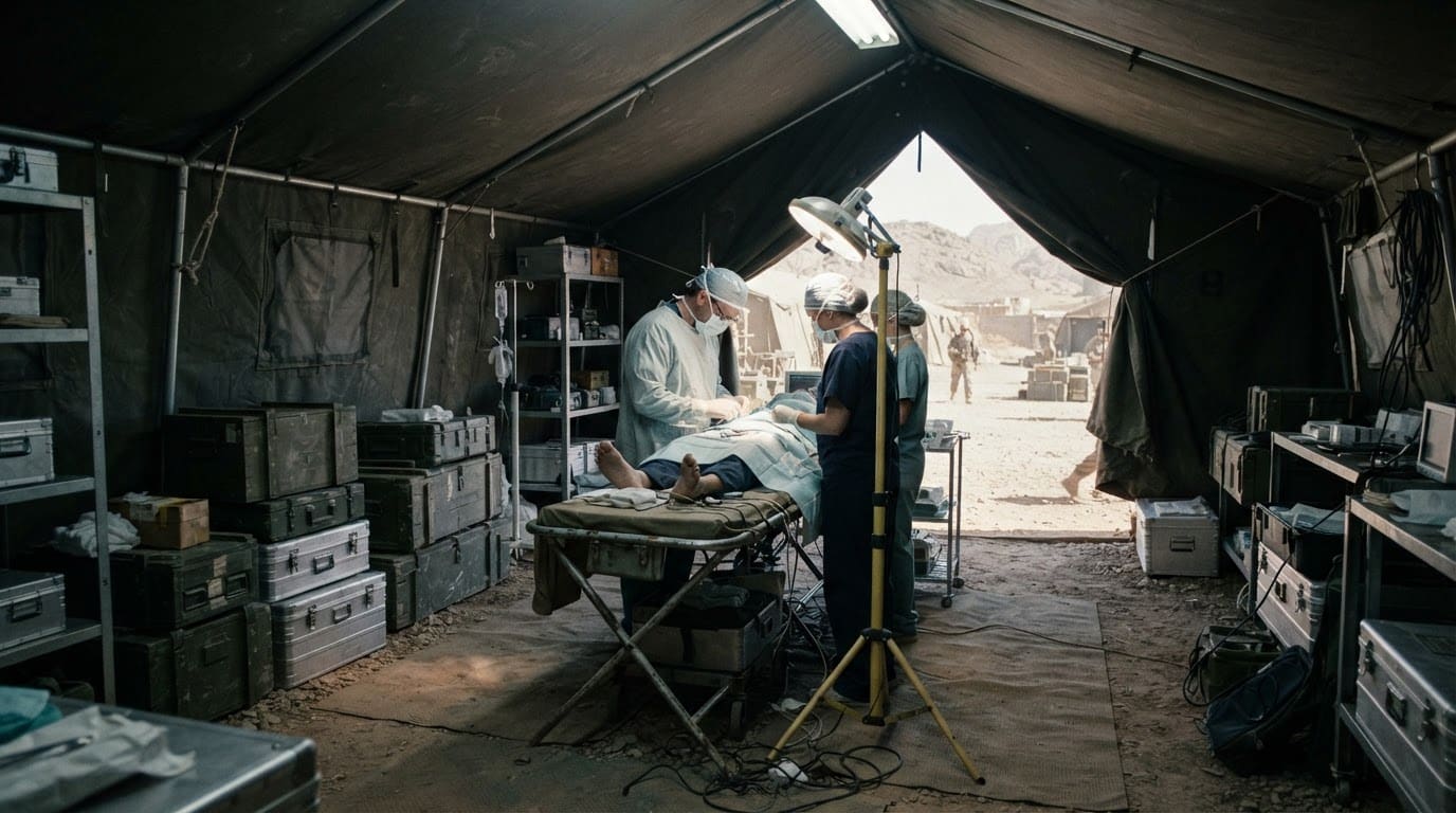 Un hôpital de campagne militaire