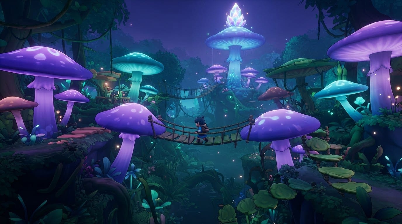Giant mushroom jungle
