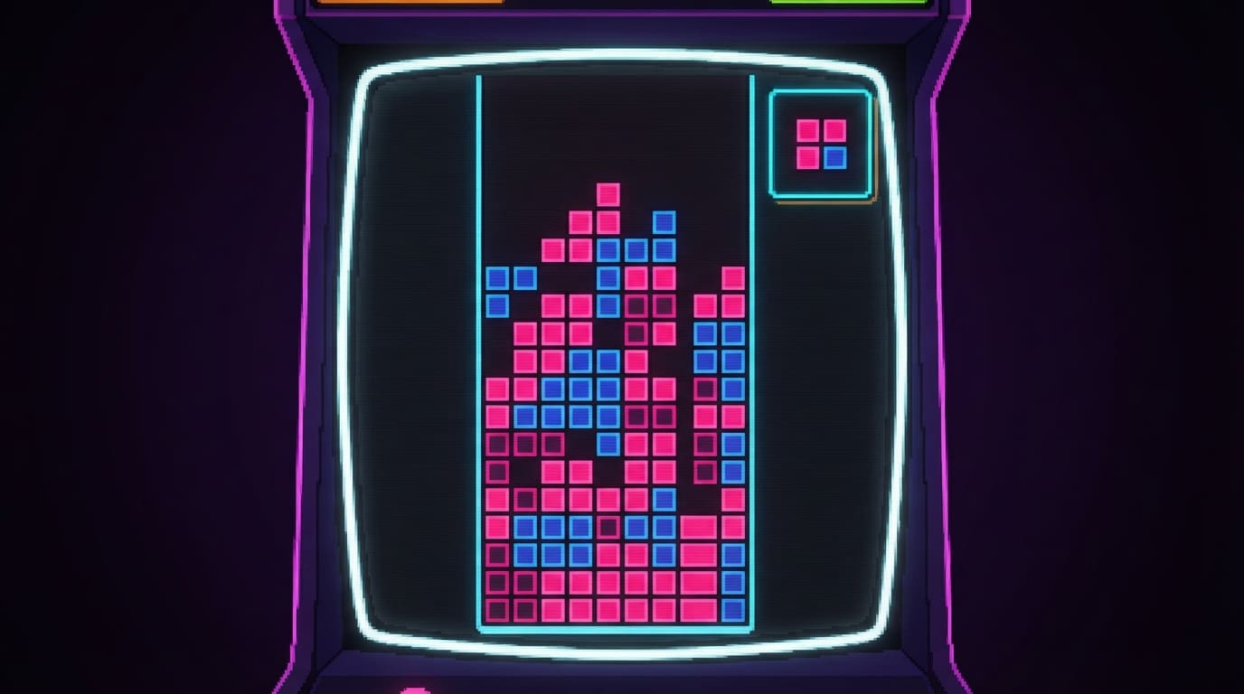 Neon arcade cabinet interior