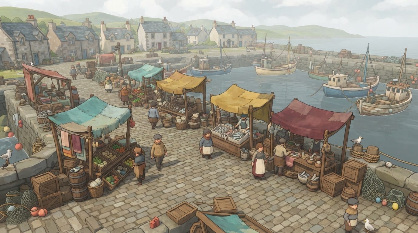 The colourful harbour market