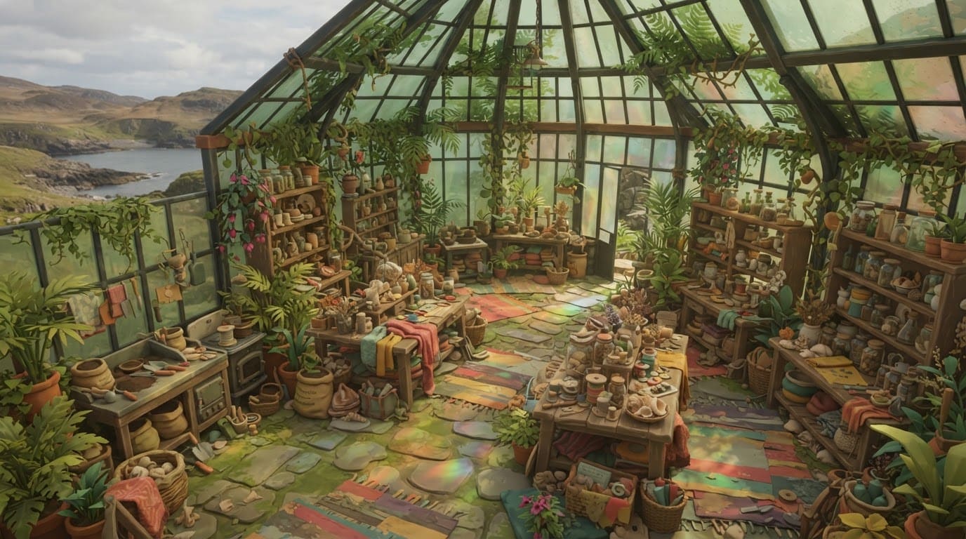 The overgrown island greenhouse