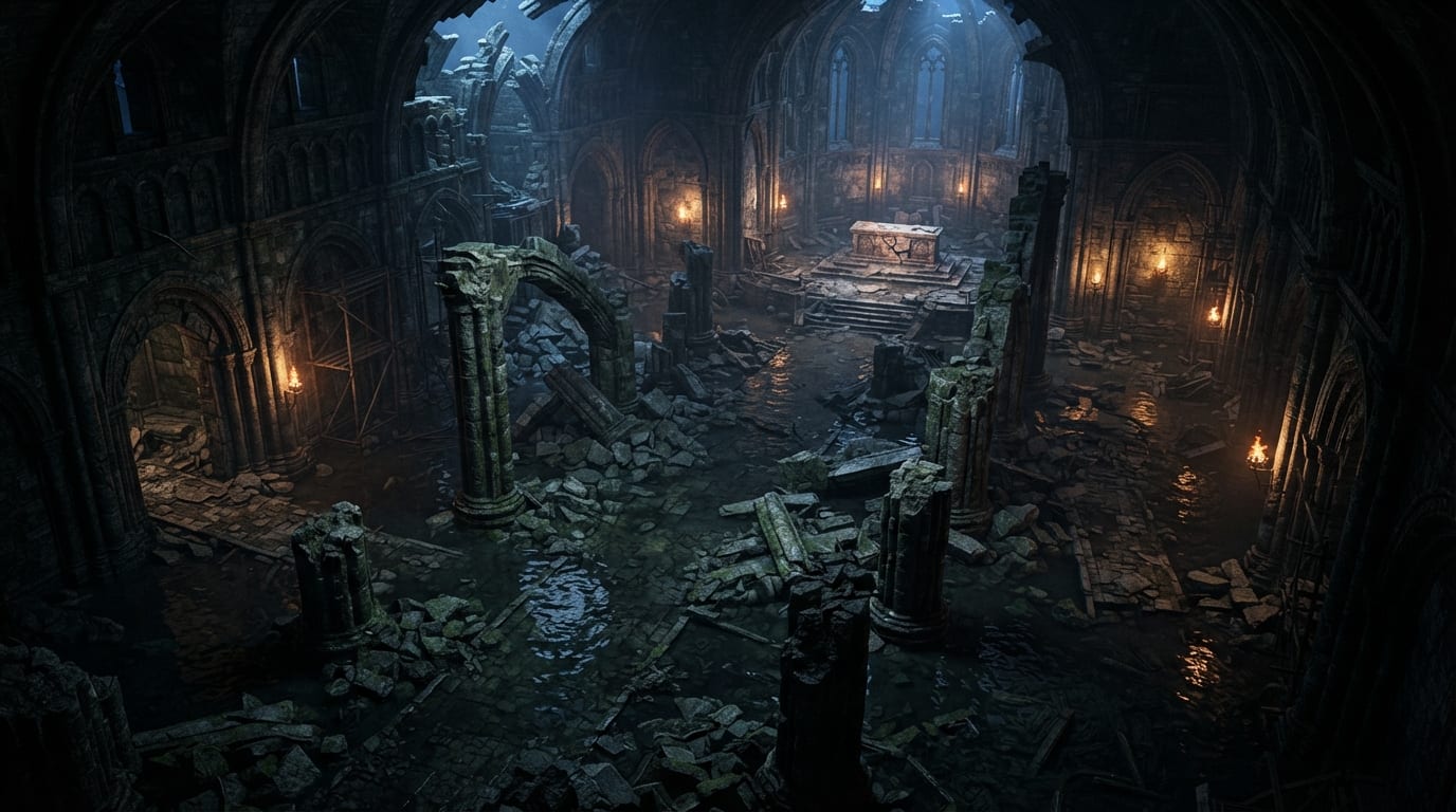 Ruinas de catedral sumergida