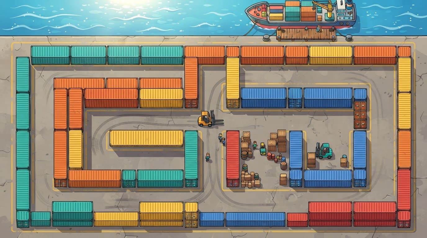 Porto de caixas gigantes