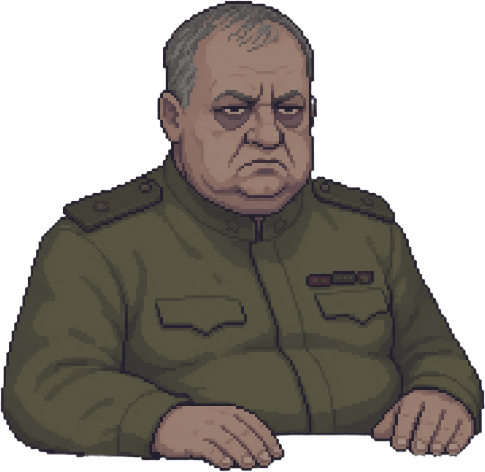 Image: Pixel art game character sprite, half-length bust