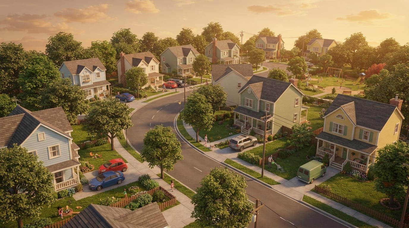 Barrio residencial tranquilo