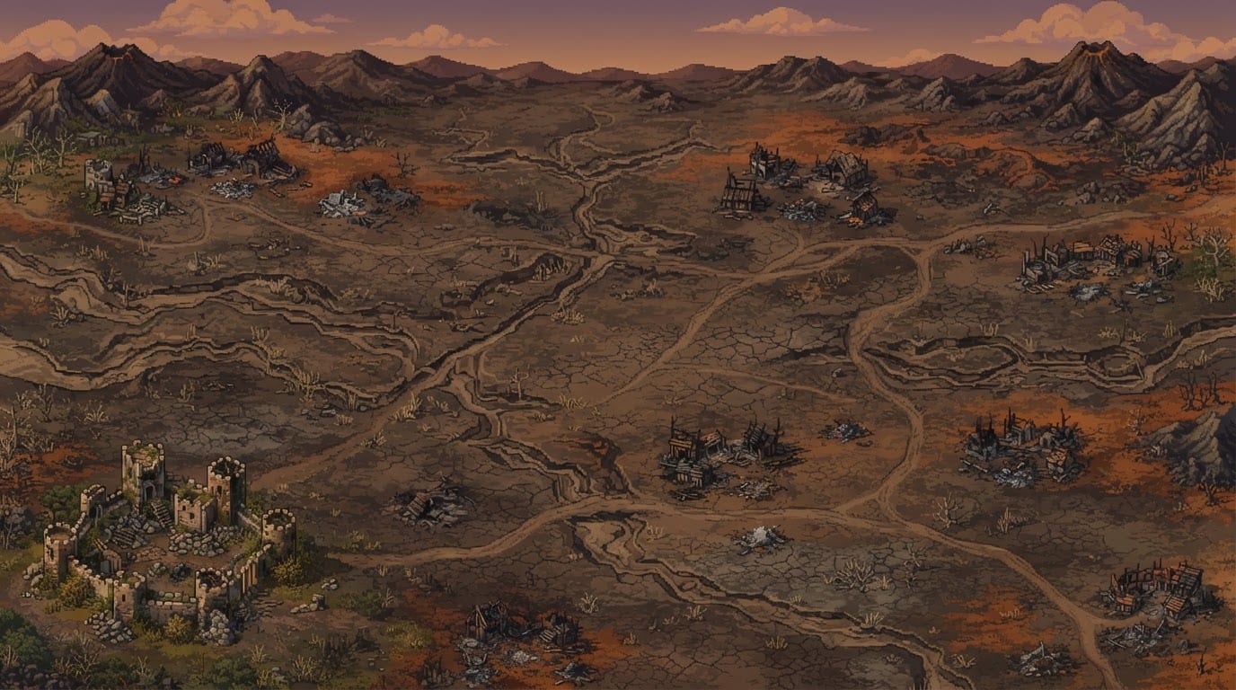 The scorched war plains