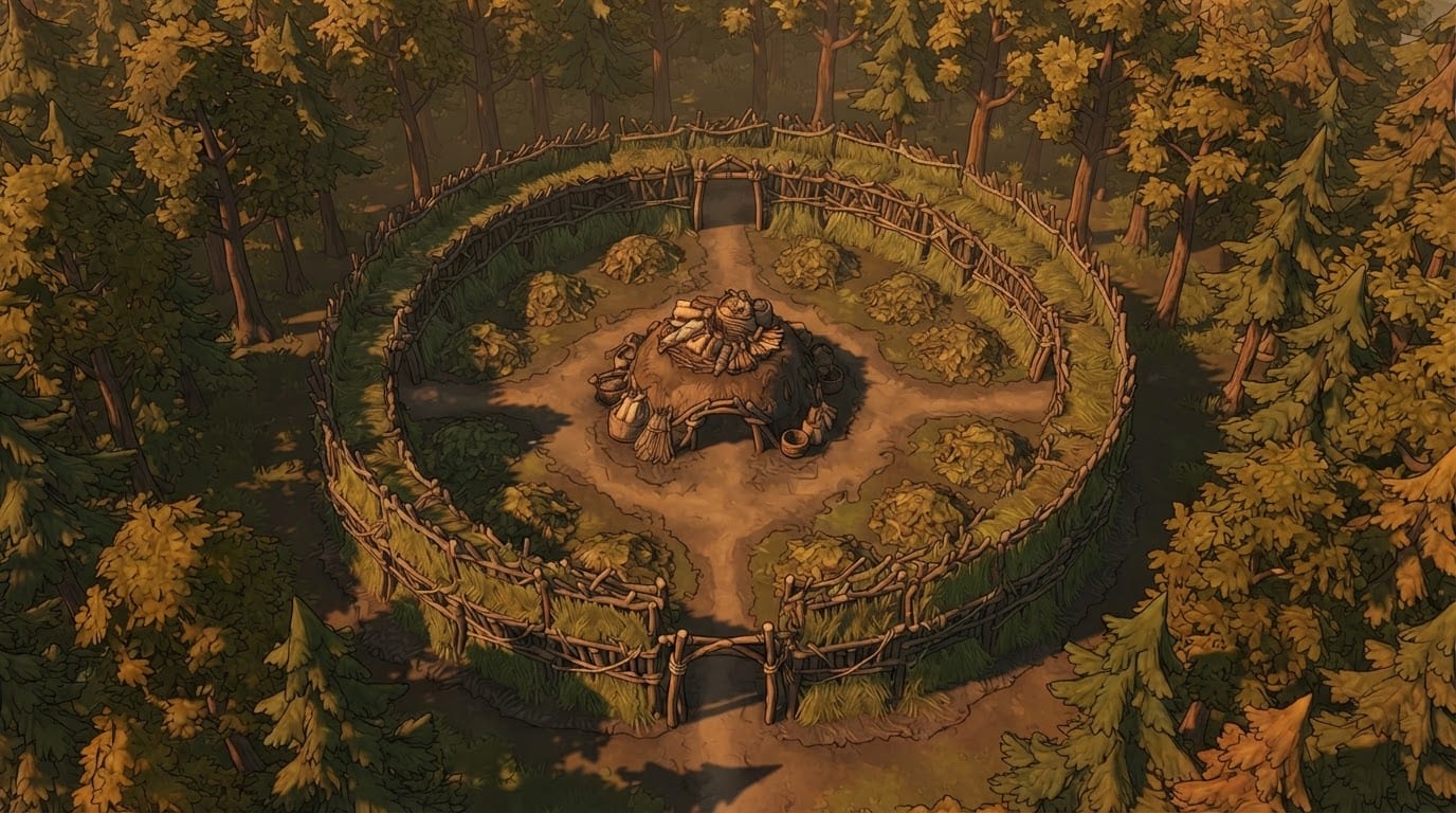 Gran fortaleza en el bosque