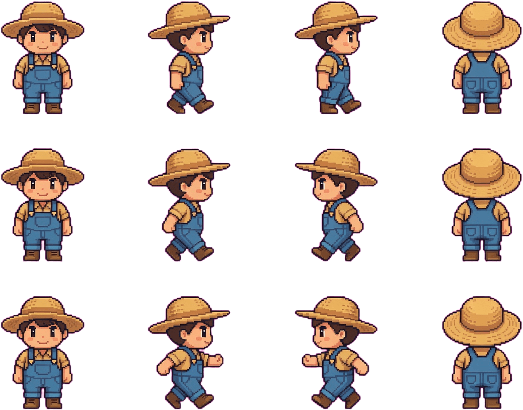 Farmhand Hero Sheet 4x3 (down left right up)