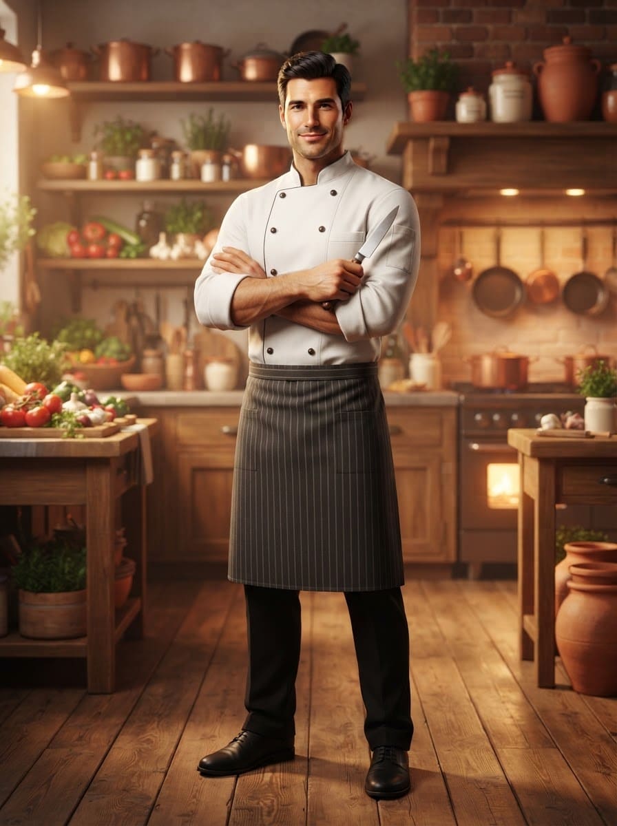 A sharp professional chef
