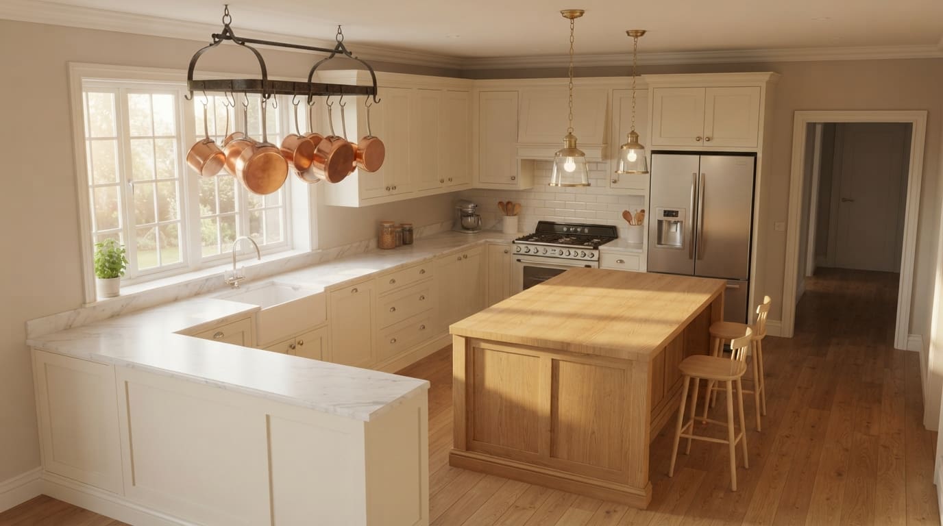 Set up your empty kitchen