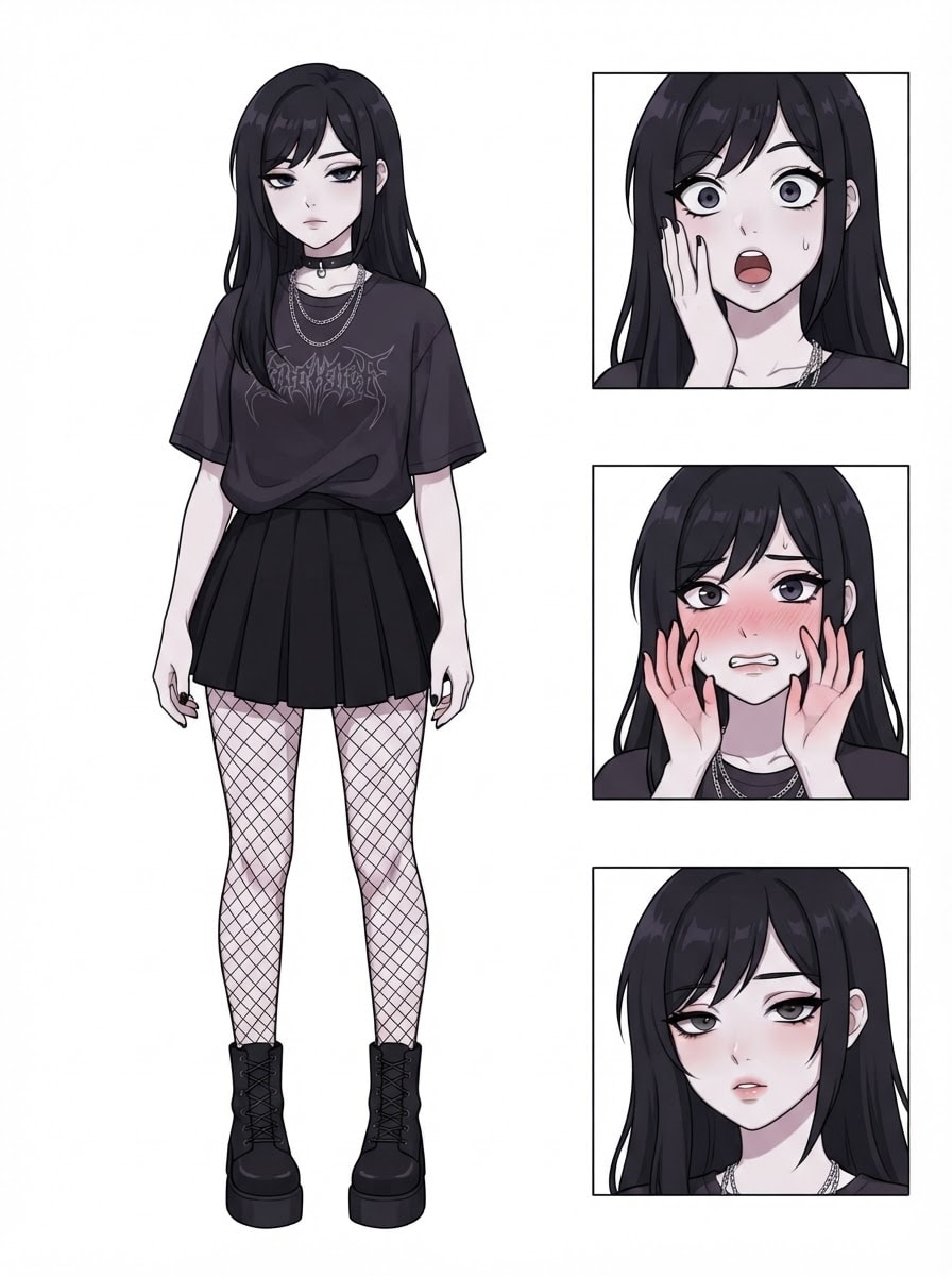 Goth emo girl