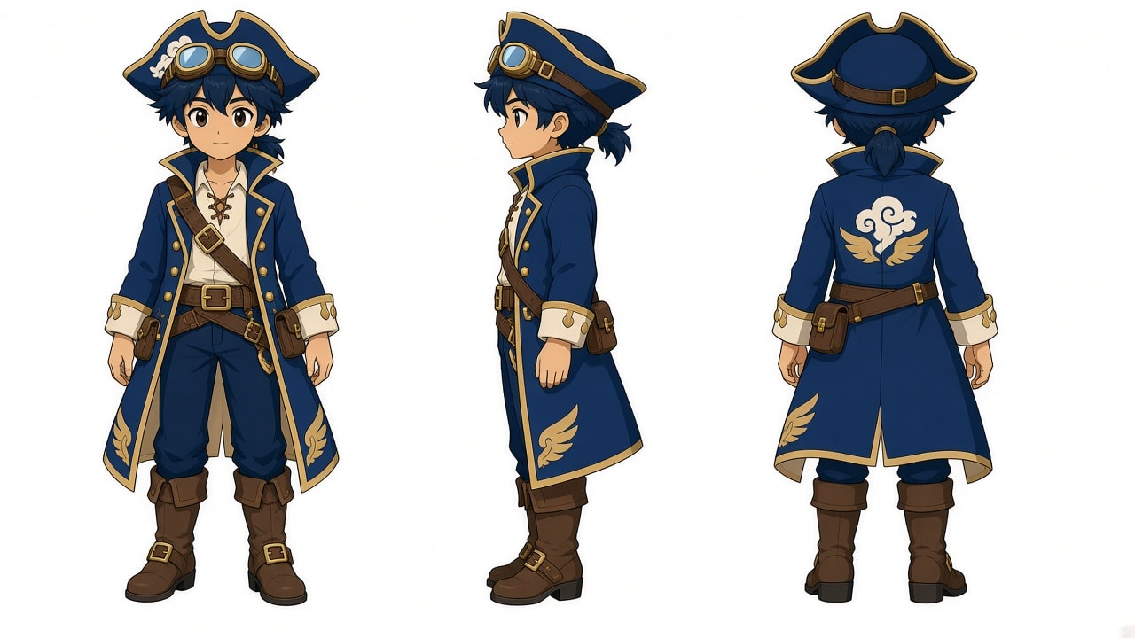 Young Sky Pirate Turnaround