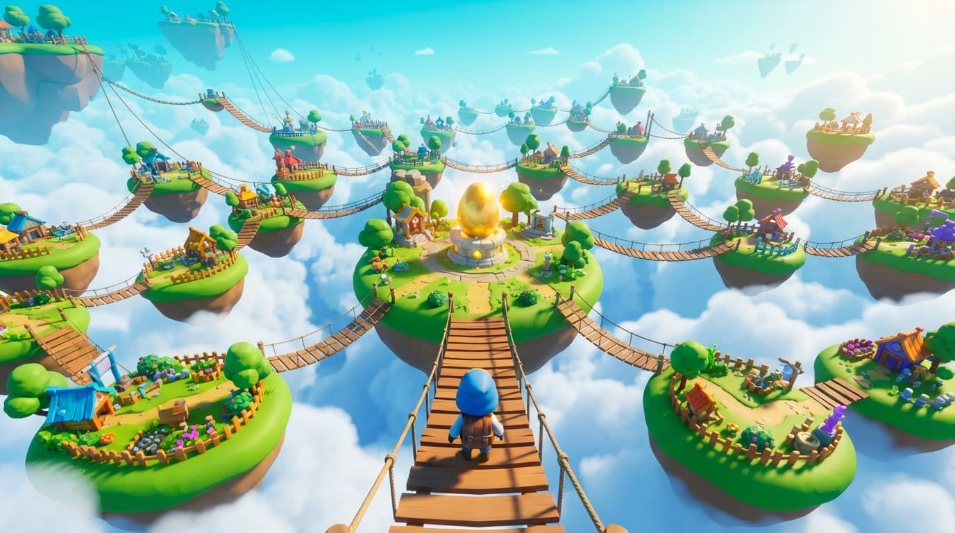 Floating Sky Island Cluster