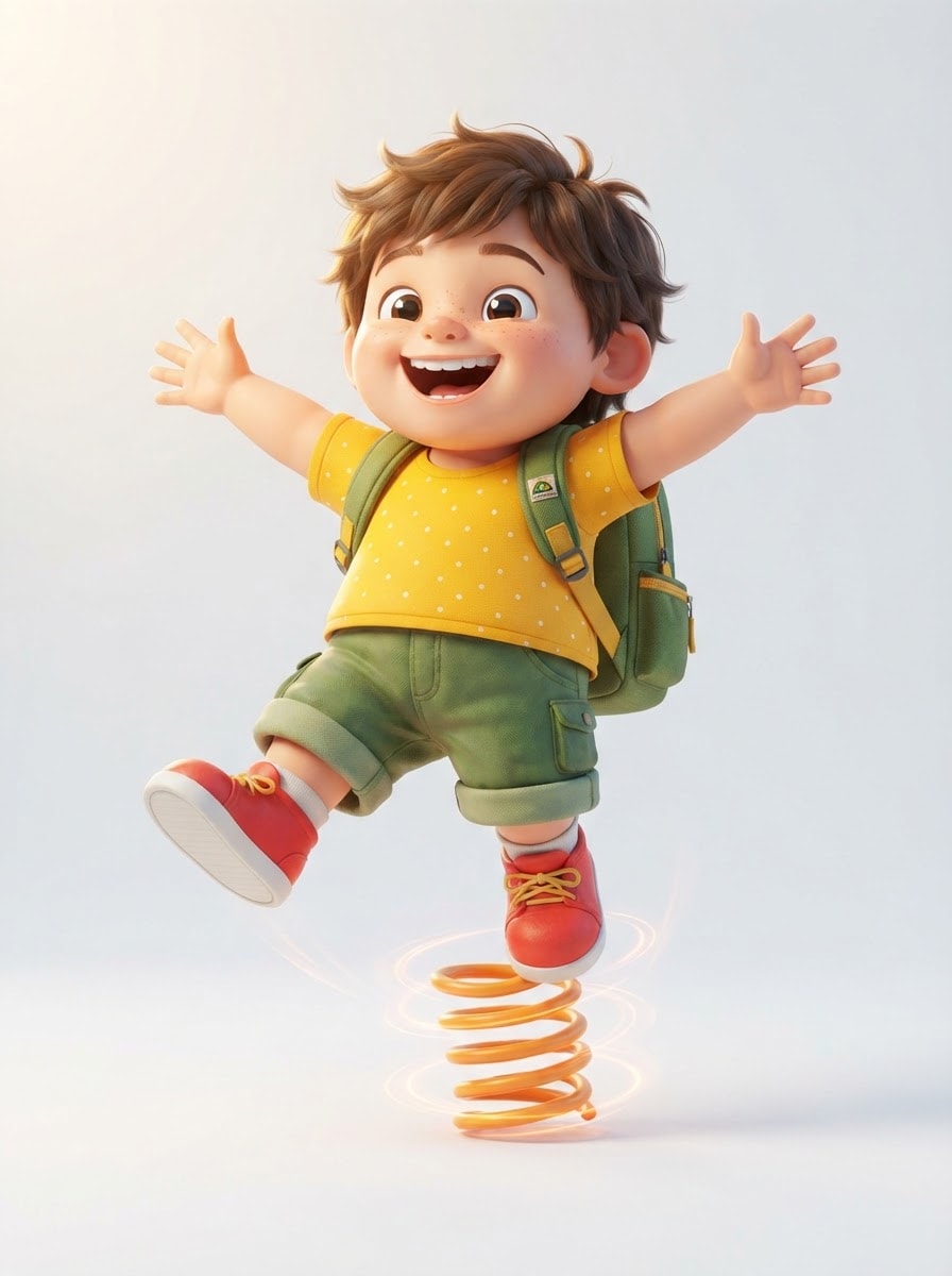 A bouncy rubber kid