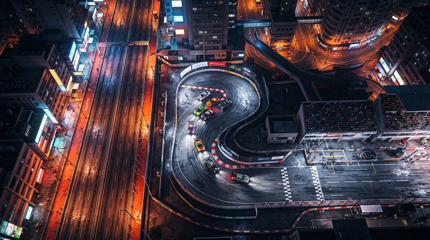 Neon city night circuit
