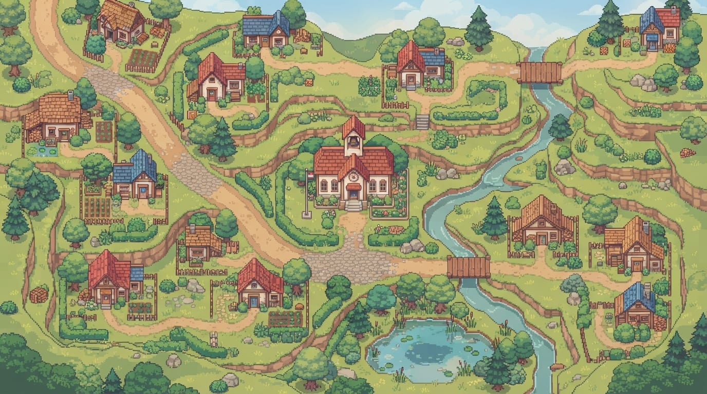 Quiet hillside village