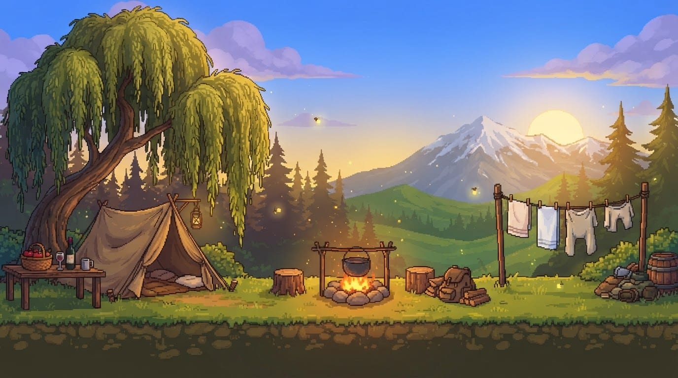 The cozy campsite hub