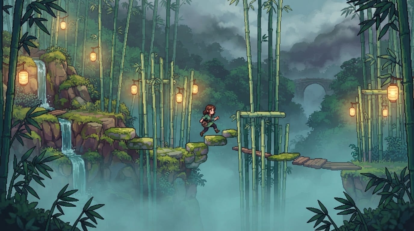 The misty bamboo valley