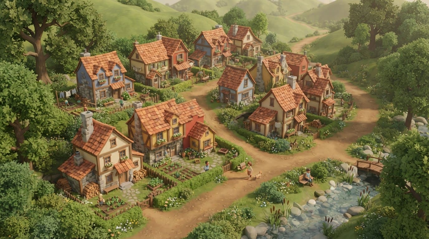 Aldeia entre colinas
