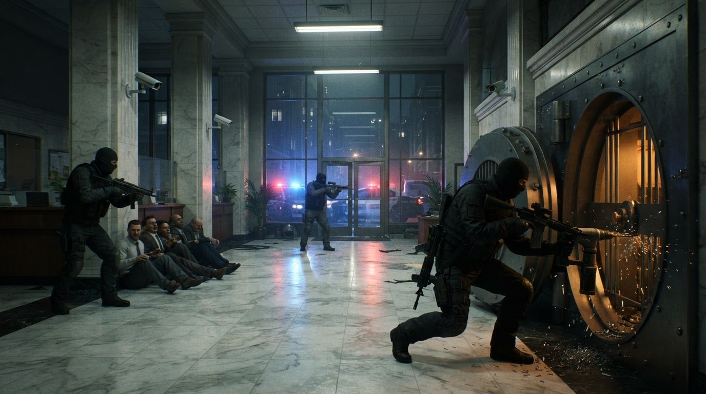 Execute a high-stakes bank heist