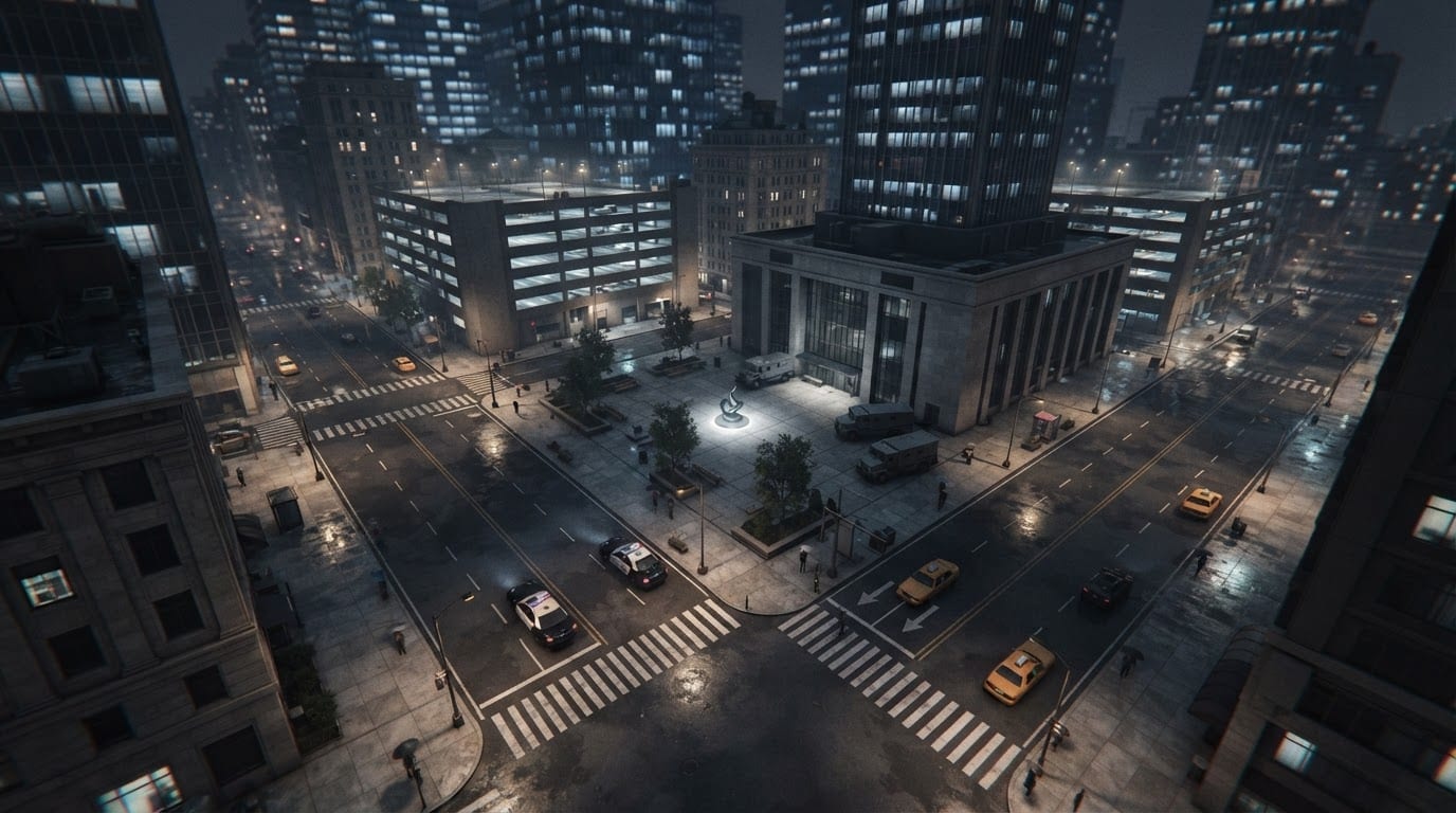 Downtown financial district
