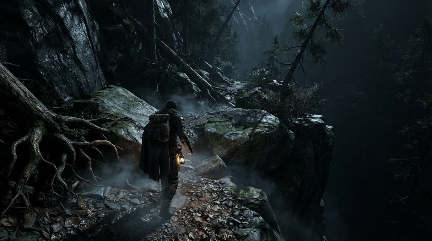 A collapsed mountain forest pass