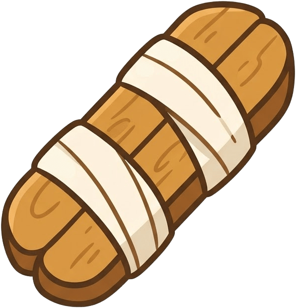 Image: One pair of short honey-brown wooden splint slats 