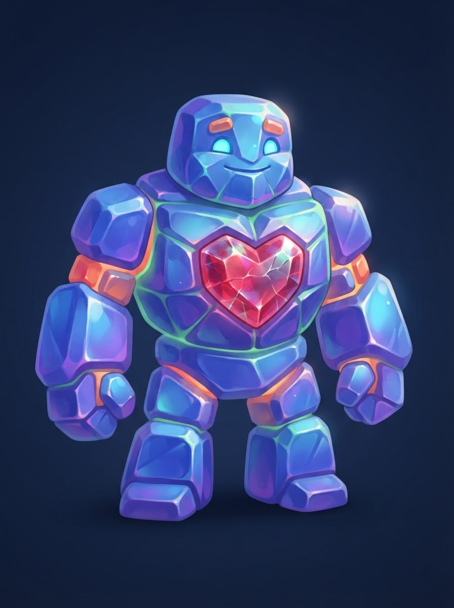 A crystal gem golem