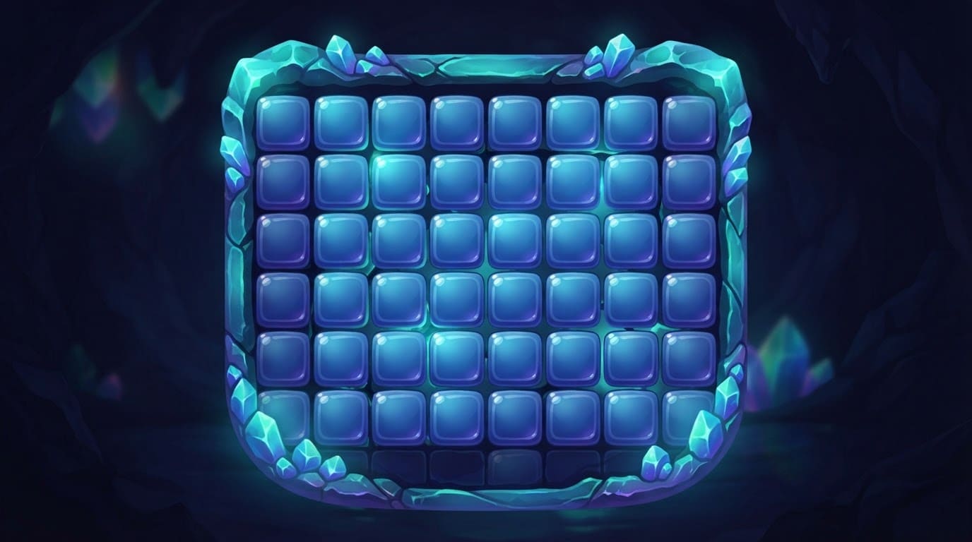 A glowing crystal cavern board
