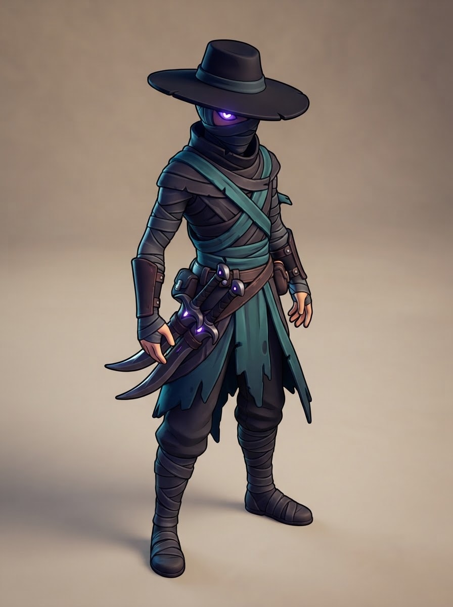 Mysterious shadow thief rogue