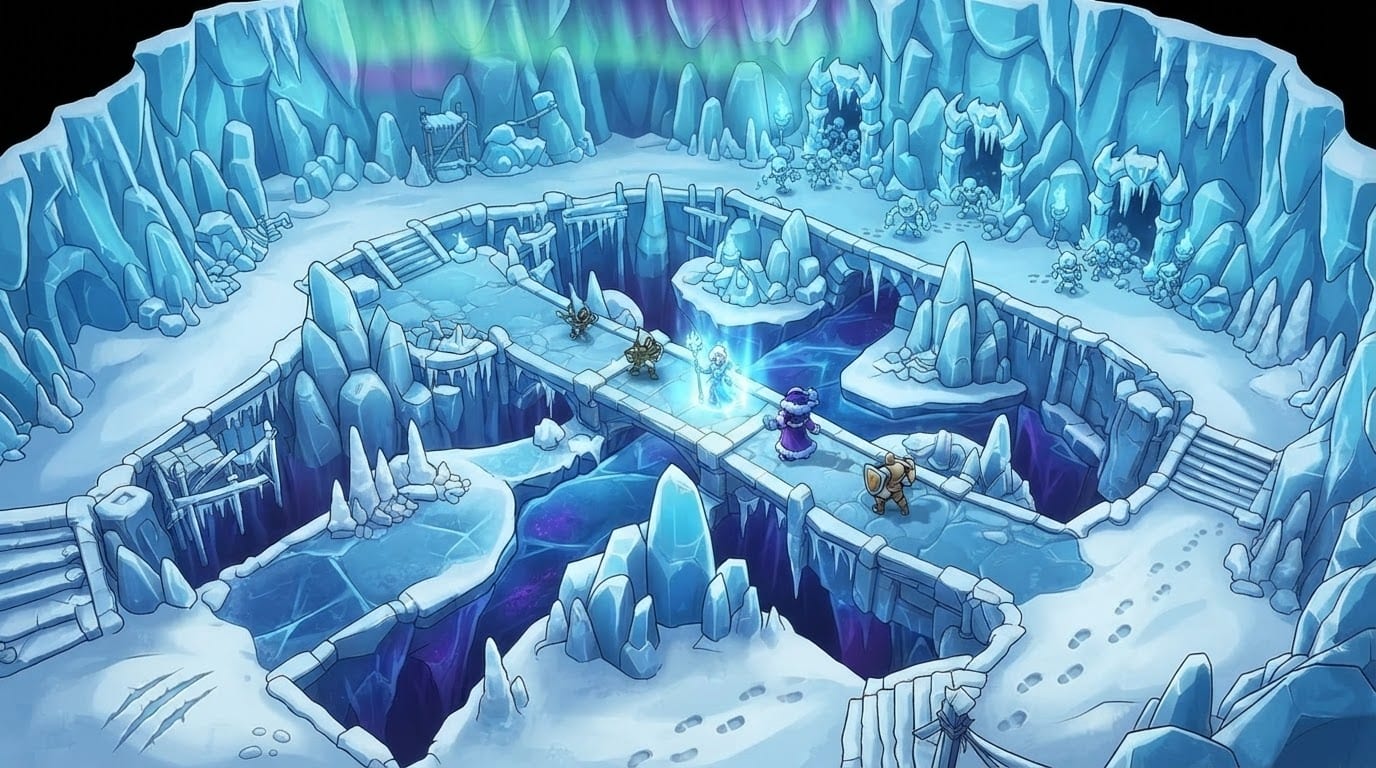 Aurora tundra ice fortress