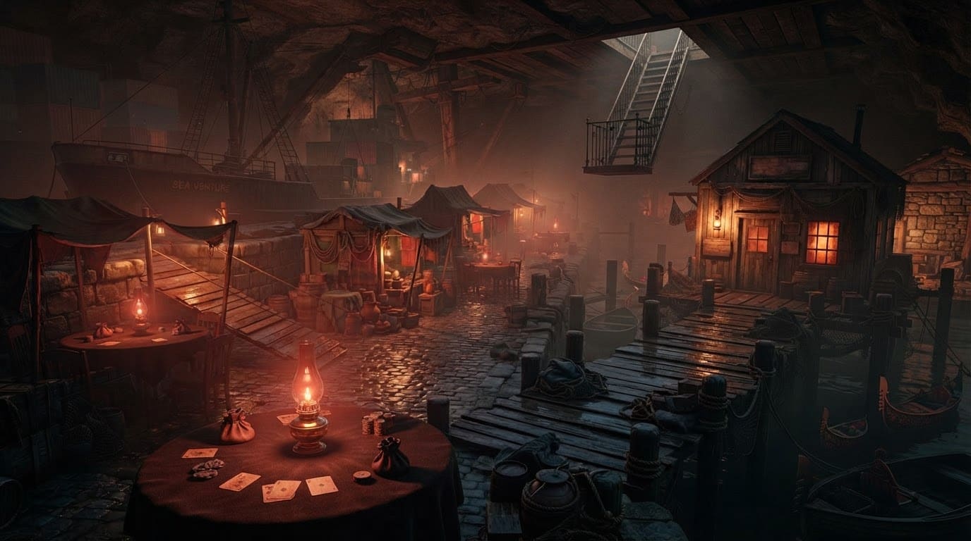 A hidden underground gambling den
