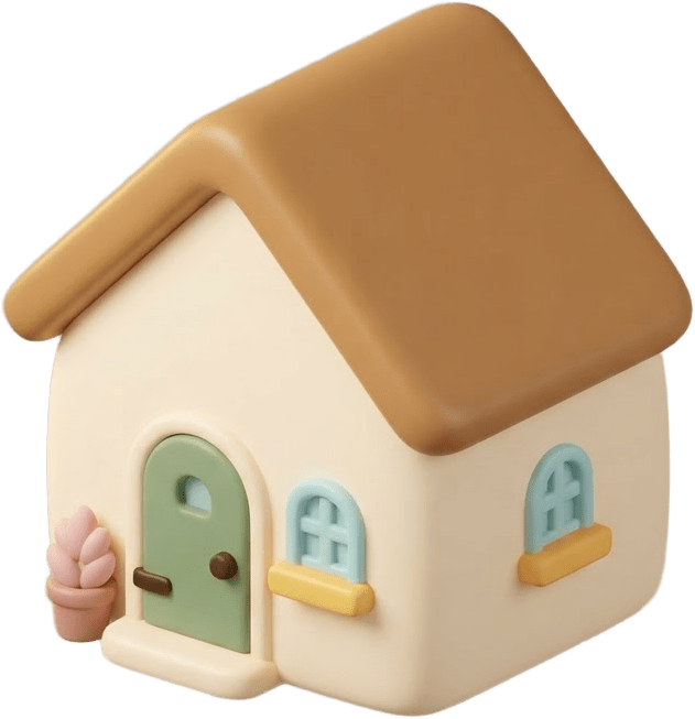 Image: Premium cozy mobile game art, stylized 3D miniatur