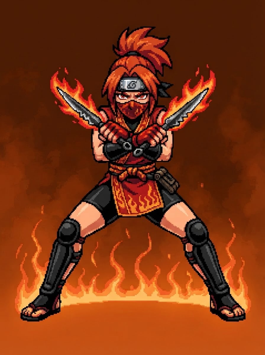 Kunoichi das Chamas — Lâminas Cruzadas