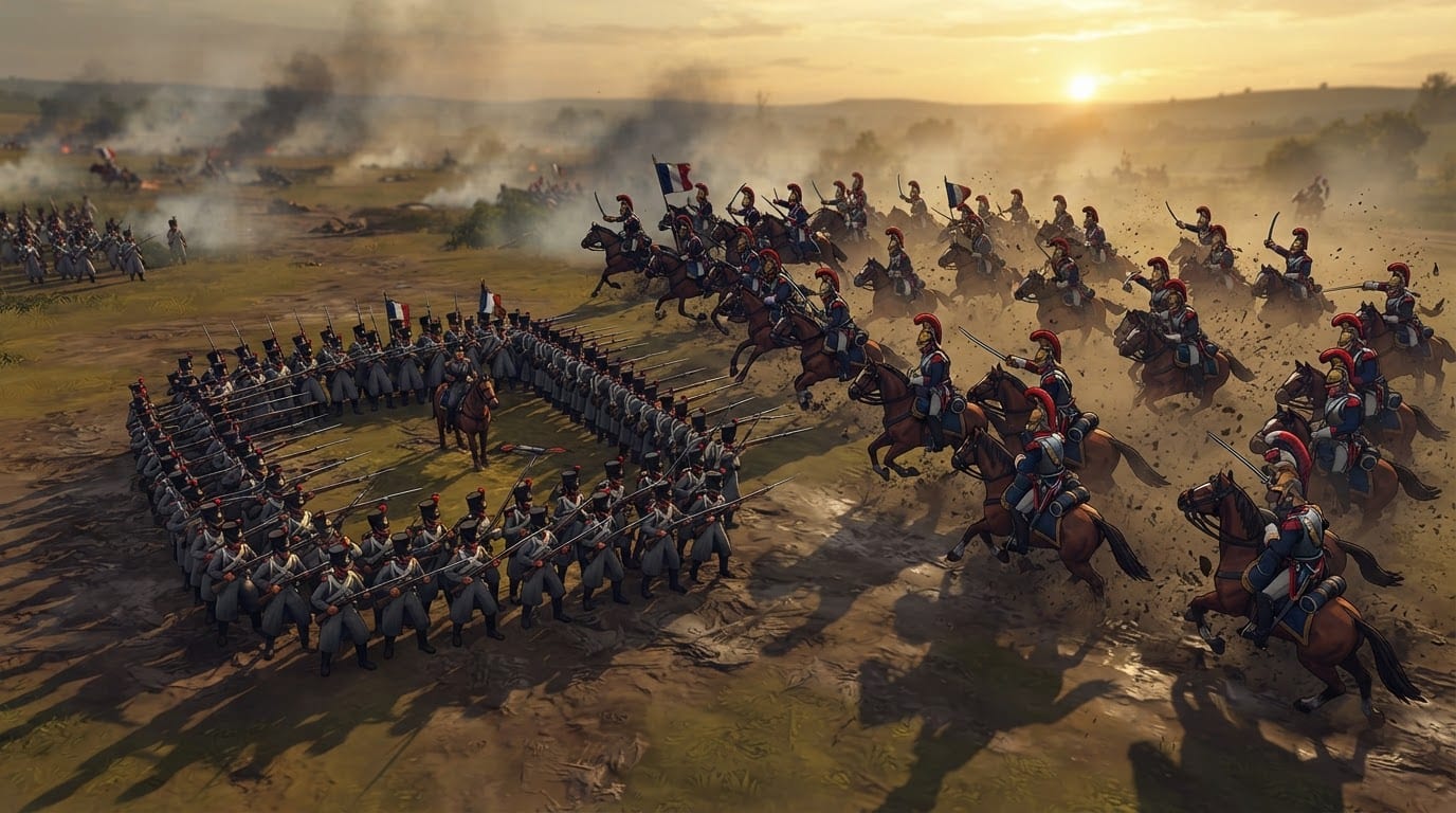 Break a square with heavy cavalry charge