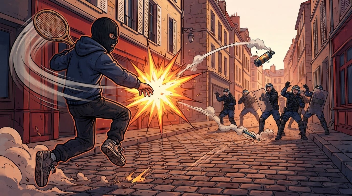 Renvoyer les grenades avec la raquette